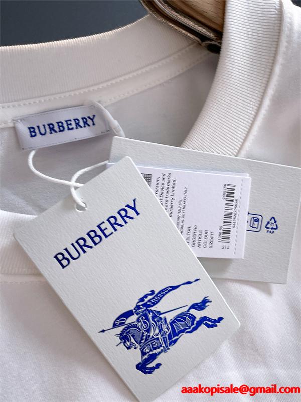 トレンド必至 バーバリー コピー BURBERRY 2025秋冬 ブラック ロゴ刺繍 長袖Tシャツ