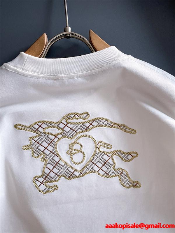 高級感漂う 2025秋冬 ブラック エレガント刺繍 長袖Tシャツ バーバリー コピー BURBERRY