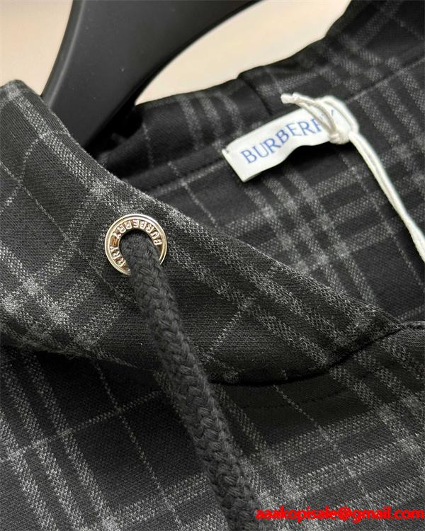 人気爆発 2025秋冬必須 ベージュ＆ブラック チェックジップパーカー バーバリー コピー BURBERRY