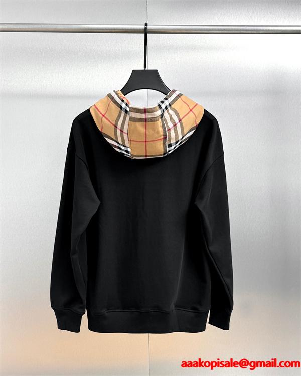 バーバリー コピー BURBERRY 期間限定 2025秋冬定番 キャメル＆ブラック パーカー
