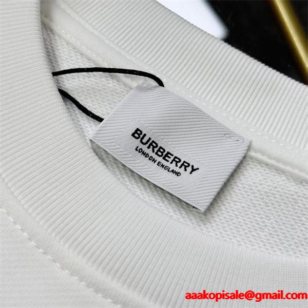 モード系注目 2025秋冬対応 ブラック×ホワイト バイカラー パーカー バーバリー コピー BURBERRY