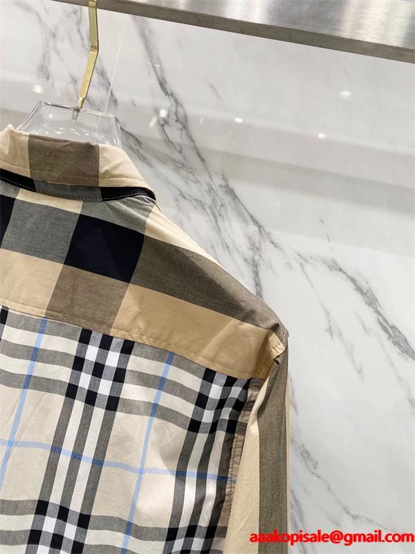 先行注目 2025秋冬必須アイテム ベージュ＆ブルー シャツ バーバリー コピー BURBERRY