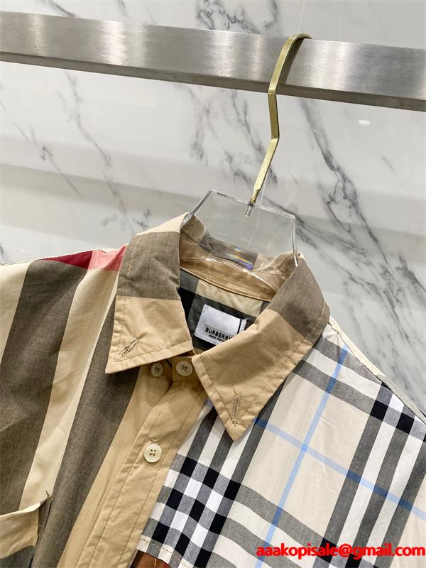 先行注目 2025秋冬必須アイテム ベージュ＆ブルー シャツ バーバリー コピー BURBERRY