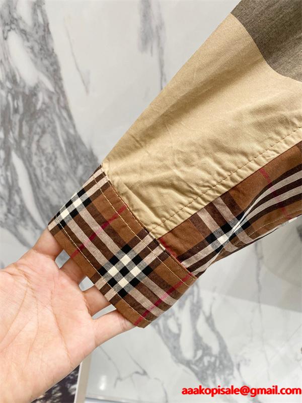 先行注目 2025秋冬必須アイテム ベージュ＆ブルー シャツ バーバリー コピー BURBERRY