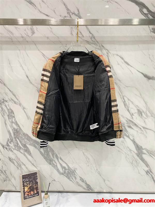 話題殺到 バーバリー コピー BURBERRY 2025秋冬冬仕様 ベージュ チェックスタジャン