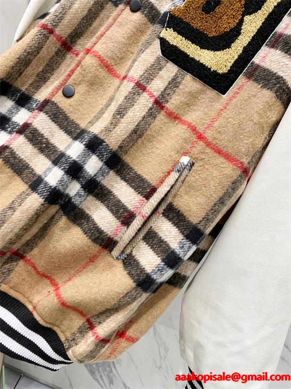 話題殺到 バーバリー コピー BURBERRY 2025秋冬冬仕様 ベージュ チェックスタジャン