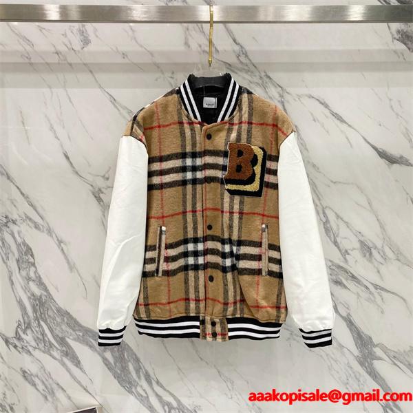 話題殺到 バーバリー コピー BURBERRY 2025秋冬冬仕様 ベージュ チェックスタジャン
