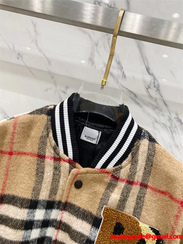 話題殺到 バーバリー コピー BURBERRY 2025秋冬冬仕様 ベージュ チェックスタジャン