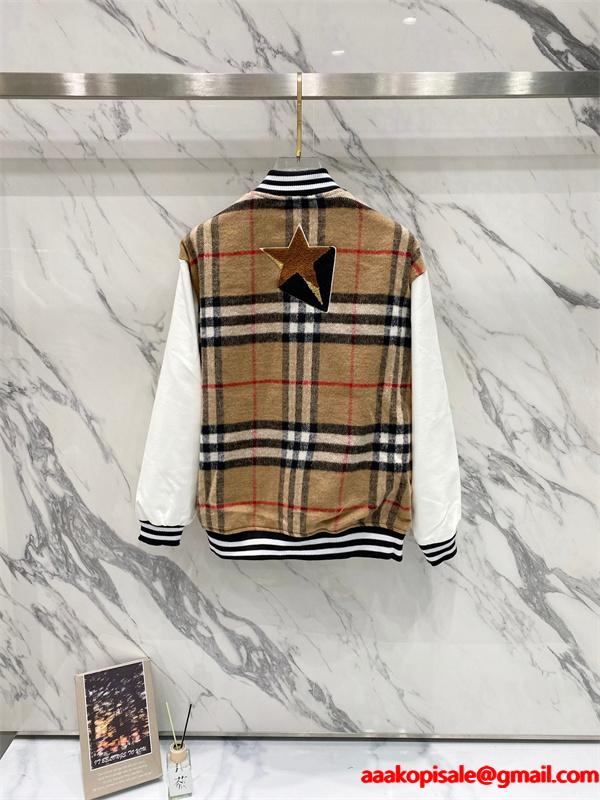 話題殺到 バーバリー コピー BURBERRY 2025秋冬冬仕様 ベージュ チェックスタジャン