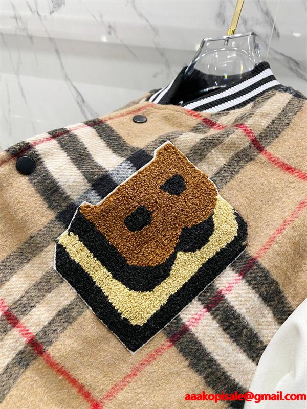 話題殺到 バーバリー コピー BURBERRY 2025秋冬冬仕様 ベージュ チェックスタジャン