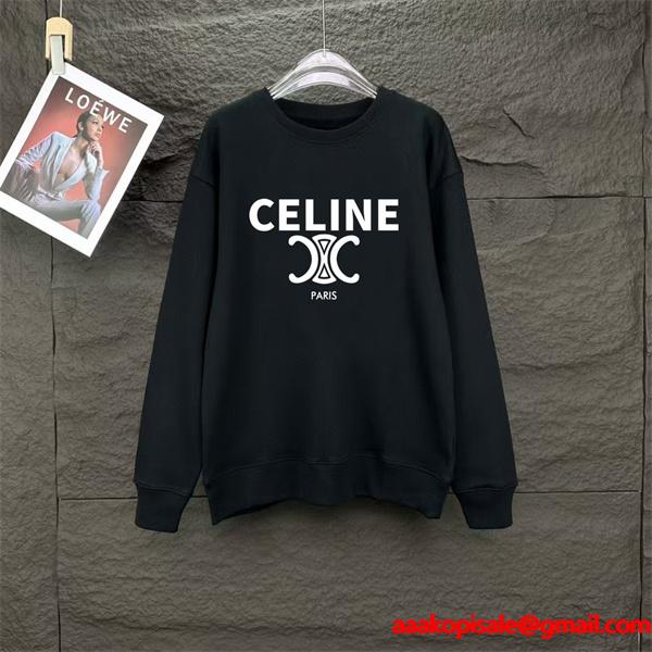 CELINE セリーヌ コピー 魅力急上昇 2026秋冬冬支度 ブラック アイコニック スウェット