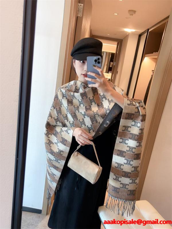 トレンド急浮上 2025秋冬 ブラウン系 マフラー CELINE セリーヌ コピー
