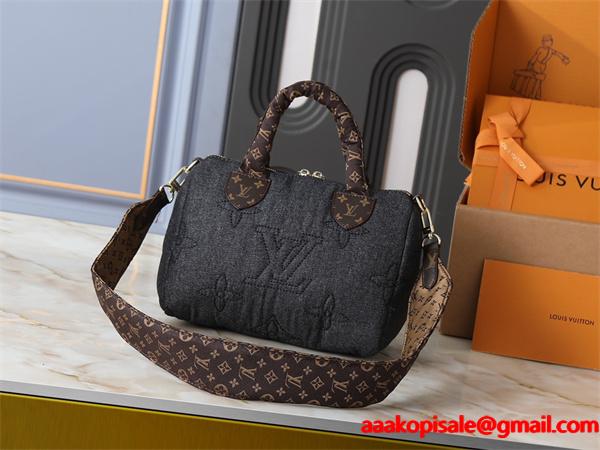 LOUIS VUITTON ルイヴィトン コピー 魅力人気 2025新作 ダークグレー デニム調 ボストンバッグ