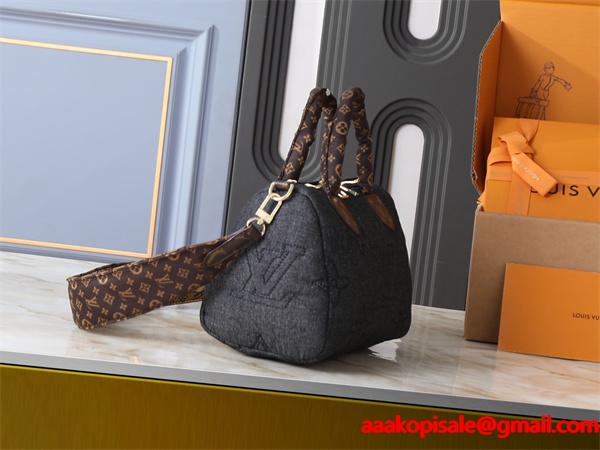 LOUIS VUITTON ルイヴィトン コピー 魅力人気 2025新作 ダークグレー デニム調 ボストンバッグ
