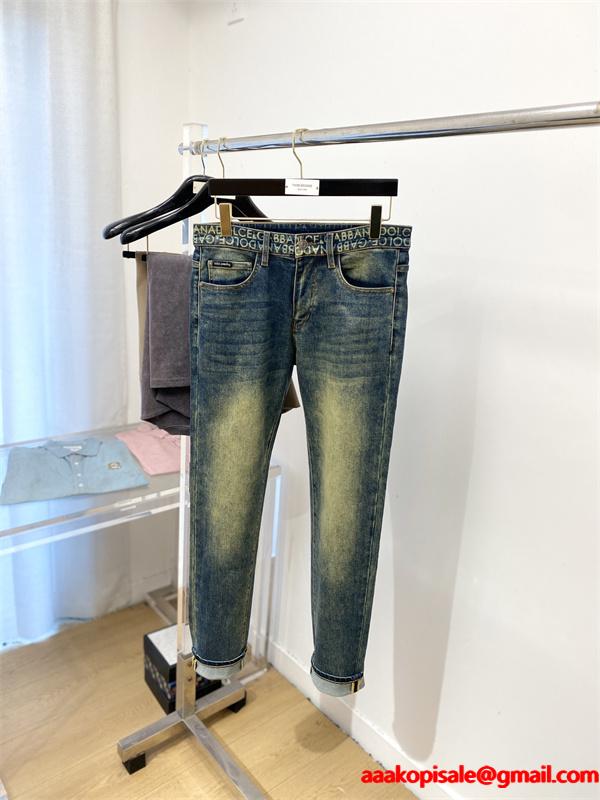 Dolce & Gabbana 激安 2025新作 ストレッチデニム メンズ ジーンズ 上質ウォッシュ加工 カジュアルパンツ