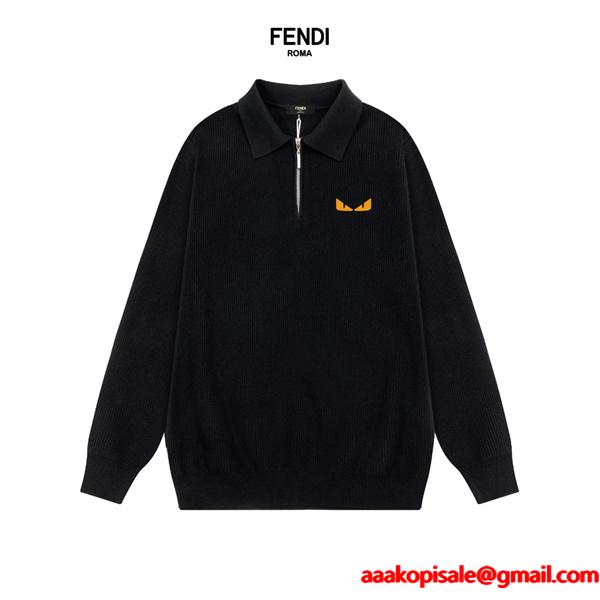 FENDI フェンディ コピー 温かさ重視 モンスターアイ ハーフジップ ニット 注目