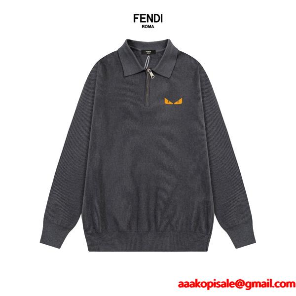 FENDI フェンディ コピー 温かさ重視 モンスターアイ ハーフジップ ニット 注目