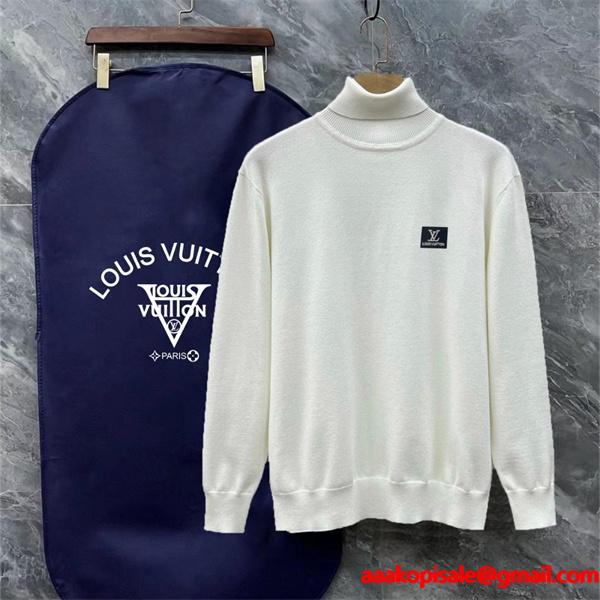 2025秋冬 保温仕立て 上質ニット ホワイト タートルネック 今季人気急上昇 LOUIS VUITTON ルイヴィトン コピー
