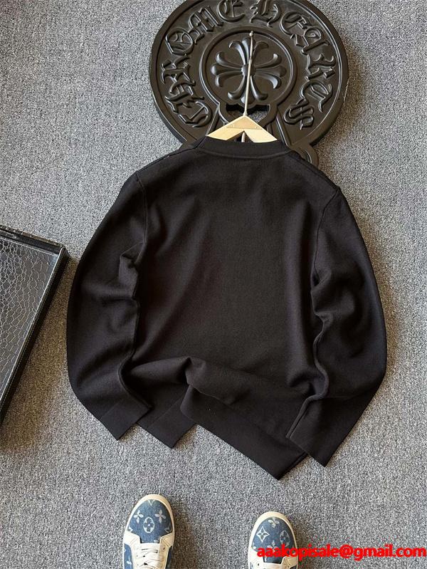 2025秋冬 保温性抜群 シックな風合い ブラック ニットトップス LOUIS VUITTON ルイヴィトン コピー 