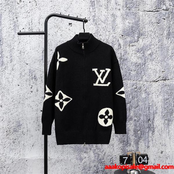 2025秋冬注目 グレー 洗練 シック ニットブルゾン LOUIS VUITTON ルイヴィトン スーパーコピー