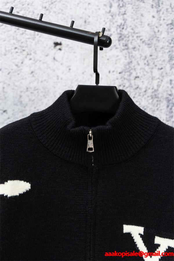 2025秋冬注目 グレー 洗練 シック ニットブルゾン LOUIS VUITTON ルイヴィトン スーパーコピー