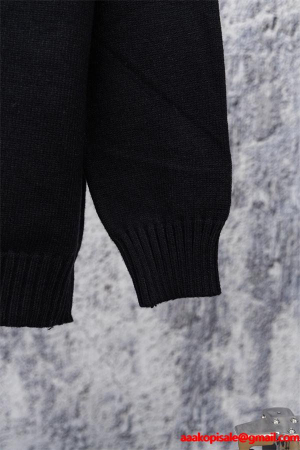 LOUIS VUITTON ルイヴィトン コピー 2025秋冬話題 ブラック モード 個性派 クルーネックニット