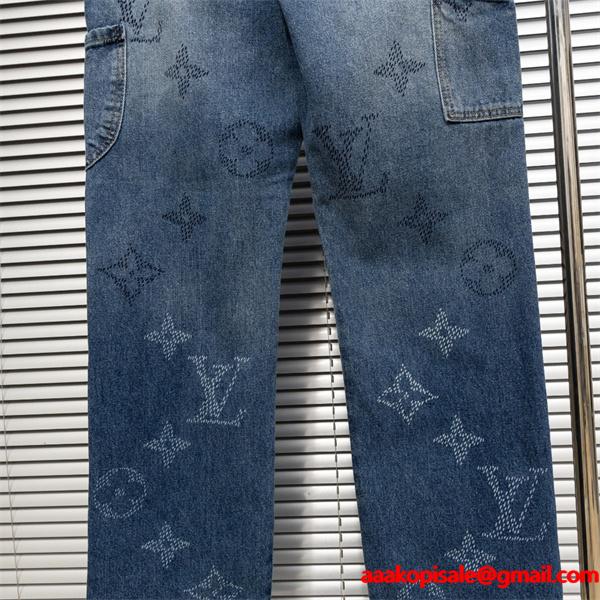 LOUIS VUITTON ルイヴィトン コピー 2025秋冬 ブルー 上品 シルエット美脚 デニムパンツ