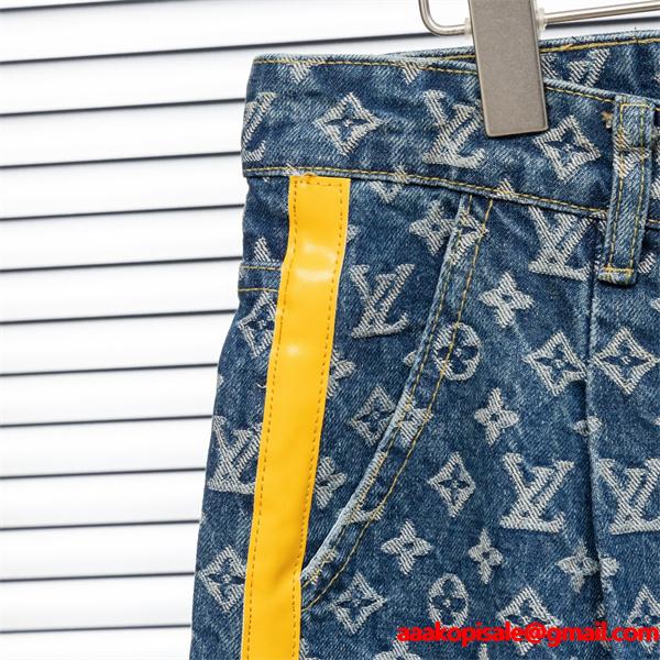 2025秋冬 ブルー カジュアル映え サイドライン LOUIS VUITTON ルイヴィトン スーパーコピー デニム