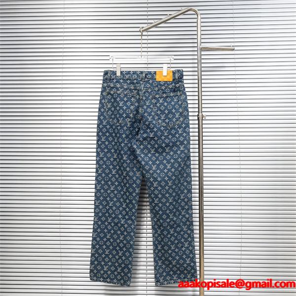 2025秋冬 ブルー カジュアル映え サイドライン LOUIS VUITTON ルイヴィトン スーパーコピー デニム