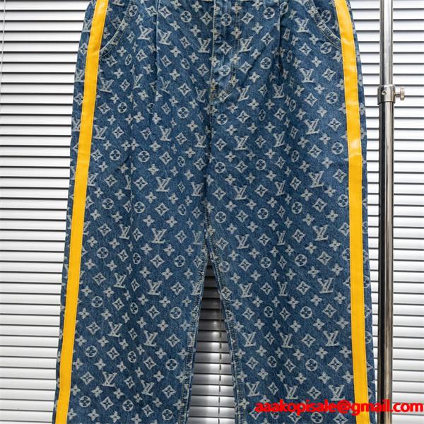 2025秋冬 ブルー カジュアル映え サイドライン LOUIS VUITTON ルイヴィトン スーパーコピー デニム