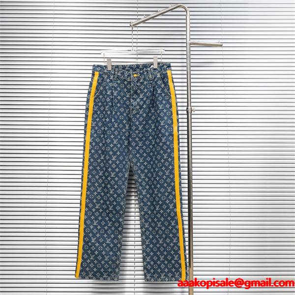 2025秋冬 ブルー カジュアル映え サイドライン LOUIS VUITTON ルイヴィトン スーパーコピー デニム