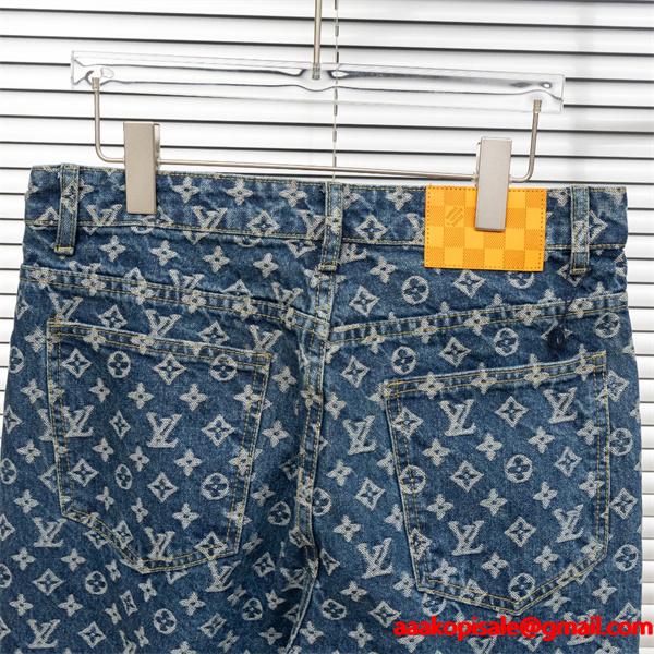2025秋冬 ブルー カジュアル映え サイドライン LOUIS VUITTON ルイヴィトン スーパーコピー デニム
