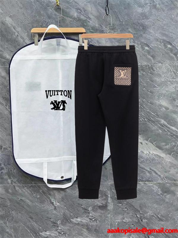 LOUIS VUITTON ルイヴィトン コピー 2025秋冬トレンド必須・洗練された ブラック モダン ジョガーパンツ