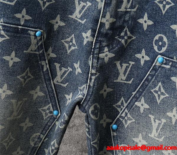 2025秋冬・ブルー ヴィンテージ モノグラム LOUIS VUITTON ルイヴィトン コピー デニムパンツ 新作必見