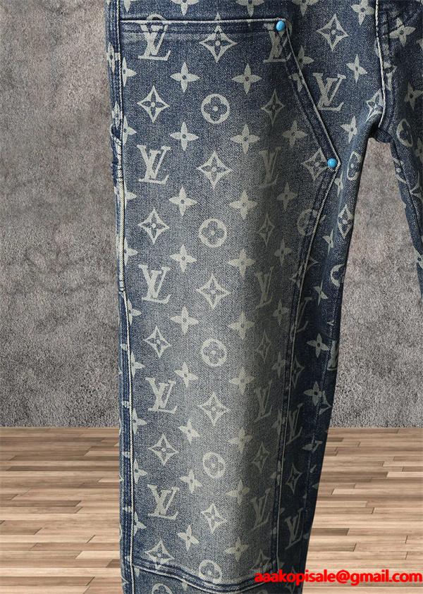 2025秋冬・ブルー ヴィンテージ モノグラム LOUIS VUITTON ルイヴィトン コピー デニムパンツ 新作必見