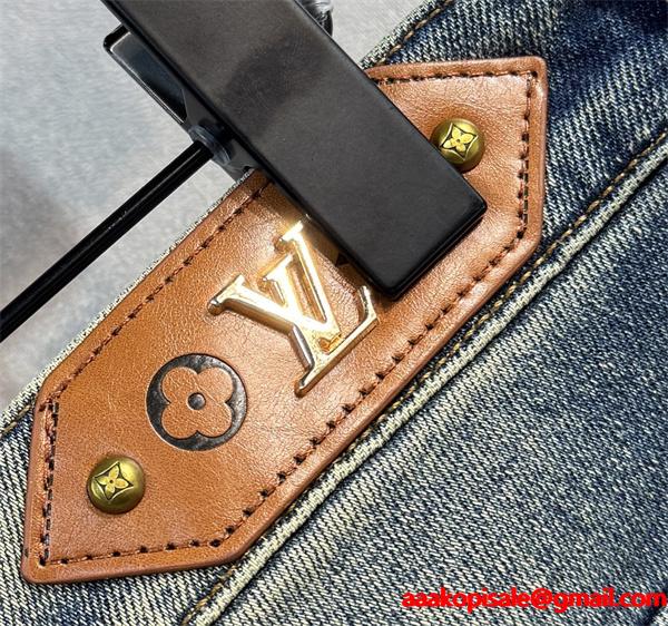 LOUIS VUITTON ルイヴィトン コピー 2025秋冬・グレーデニム パッチワーク風 デザインパンツ 要チェック