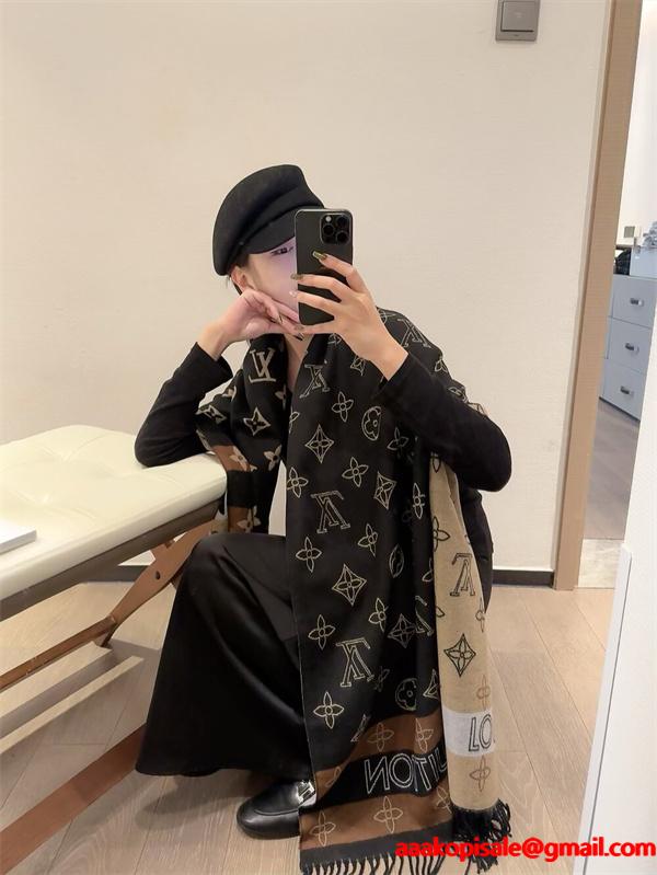 ブラック 2025秋冬話題・大人エレガンス LOUIS VUITTON ルイヴィトン コピー マフラー