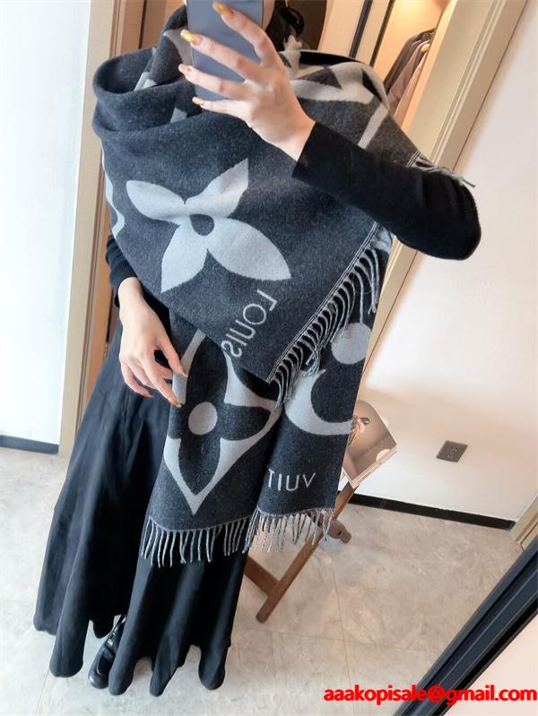 ブラック 2025秋冬推奨・魅力クラシック LOUIS VUITTON ルイヴィトン スーパーコピー マフラー