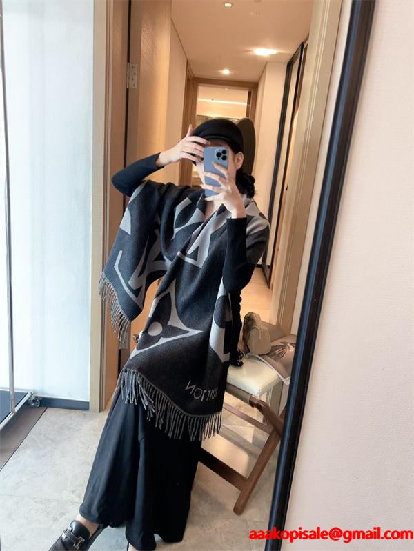 ブラック 2025秋冬推奨・魅力クラシック LOUIS VUITTON ルイヴィトン スーパーコピー マフラー