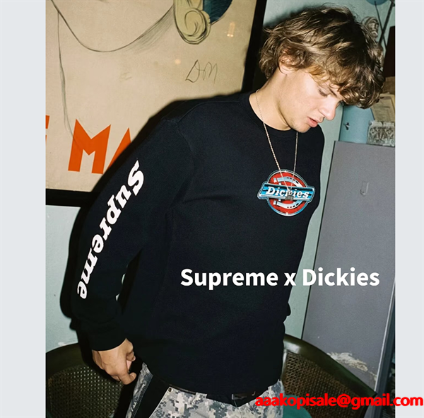 ☆トレンド☆DKシュプリーム長袖tシャツコピー SUPREME X DICKIES コラボ FW25 THERMAL L/S TEE 