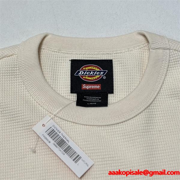 ☆トレンド☆DKシュプリーム長袖tシャツコピー SUPREME X DICKIES コラボ FW25 THERMAL L/S TEE 