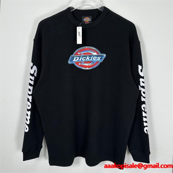 ☆トレンド☆DKシュプリーム長袖tシャツコピー SUPREME X DICKIES コラボ FW25 THERMAL L/S TEE 