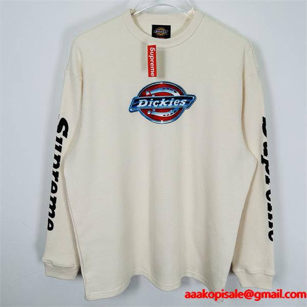 ☆トレンド☆DKシュプリーム長袖tシャツコピー SUPREME X DICKIES コラボ FW25 THERMAL L/S TEE 