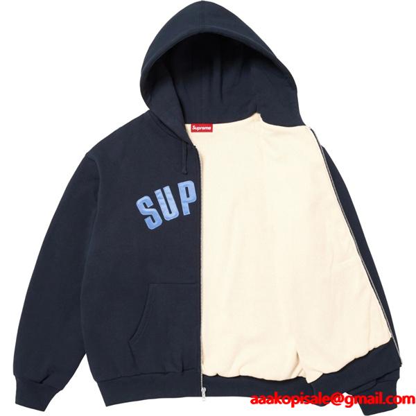 ３色☆[S02596] Sup Arc Thermal Lined Zip Up Hooded Sweatshirt logoシュプリームジップアップコピー 激レアアイテム