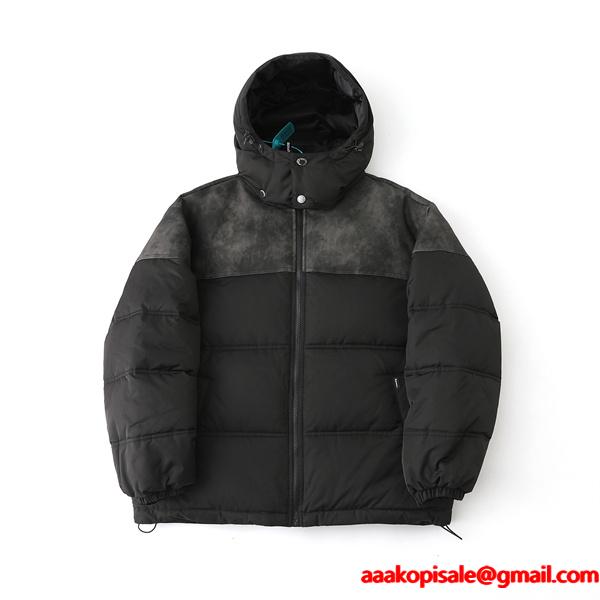 人気お洒落☆Supreme 25FW LEATHER YOKE PUFFER JACKETシュプリーム