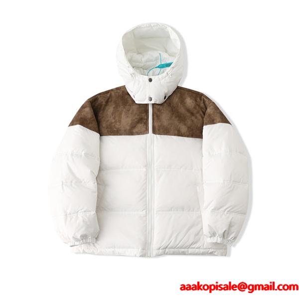 人気お洒落☆Supreme  25FW LEATHER YOKE PUFFER JACKETシュプリームダウンジャケットコピー 防寒性抜群