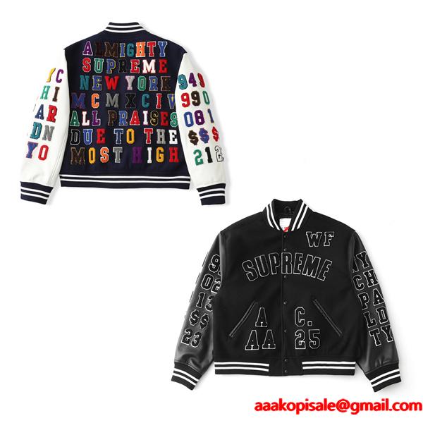 個性☆Supreme SS25 week3 Praises Varsity Jacket シュプリームジャケットコピー 176- 72.5キロMサイズ