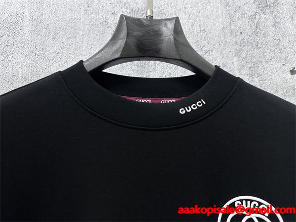  2025秋冬 定番 ブラック GUCCI ロンT おしゃれ 高評価 グッチ コピー