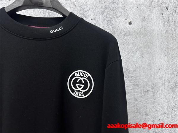  2025秋冬 定番 ブラック GUCCI ロンT おしゃれ 高評価 グッチ コピー