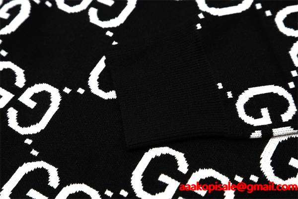2025秋冬 高級暖か ネイビー GG総柄 GUCCI ニットセーター 大人上品  グッチ コピー